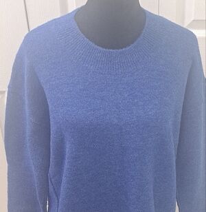 Blue Wool Crew Neck Sweater